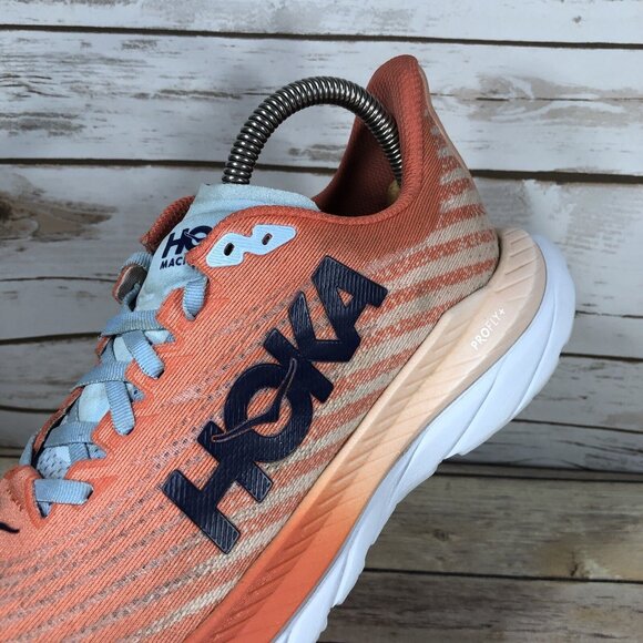 Hoka One One Mach 5 Running Shoes Womens Size 9 Athletic Jogging Peach Training - Picture 10 of 12